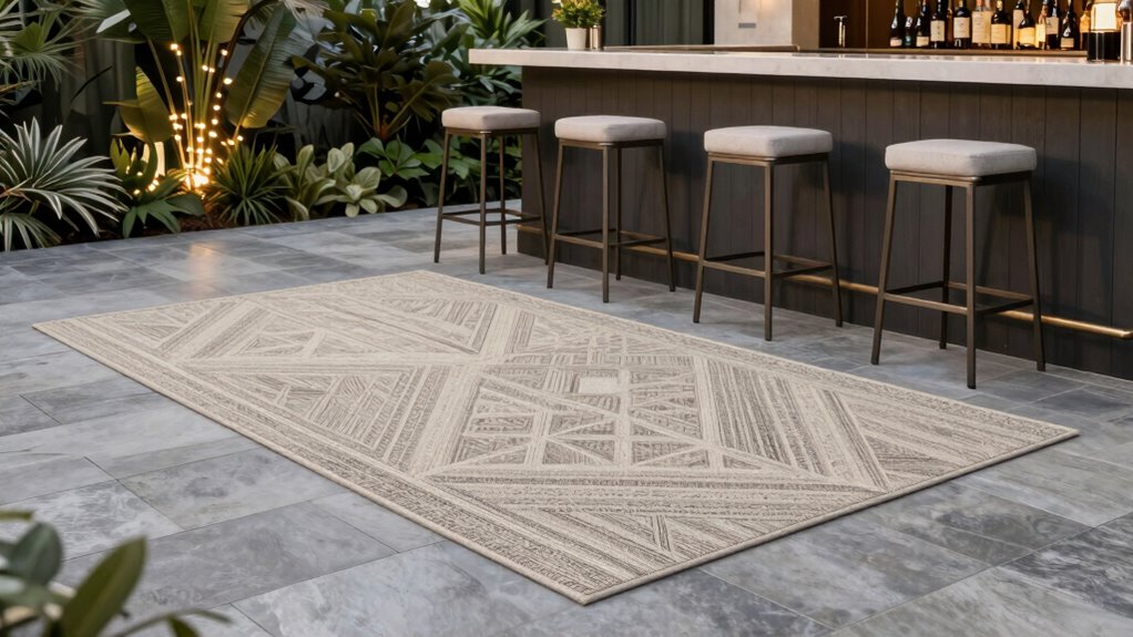 coordinated outdoor rug styling