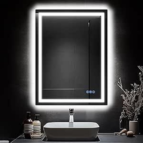 dimmable anti fog mirror