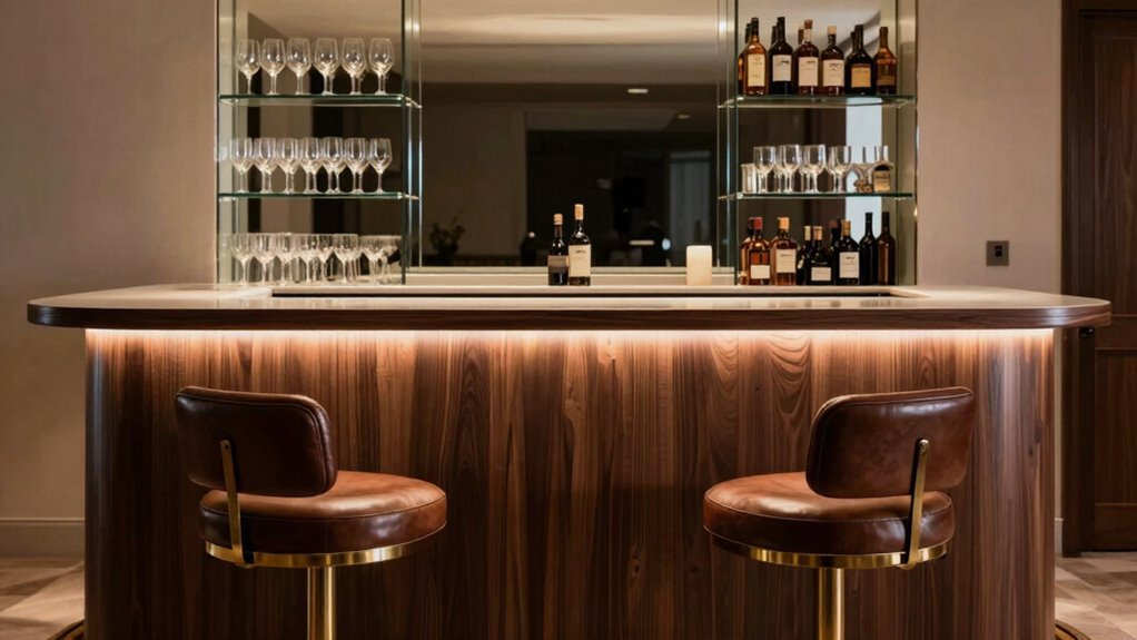intimate organized bar setup