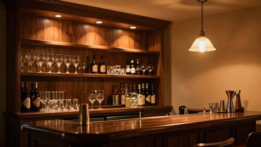 lighting enhances bar ambiance