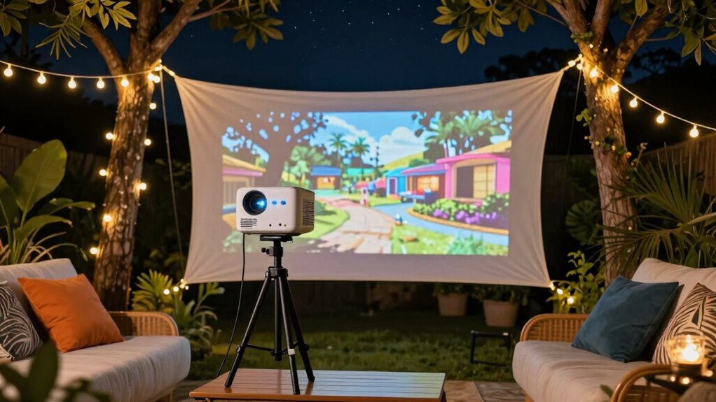 optimal outdoor projector setup