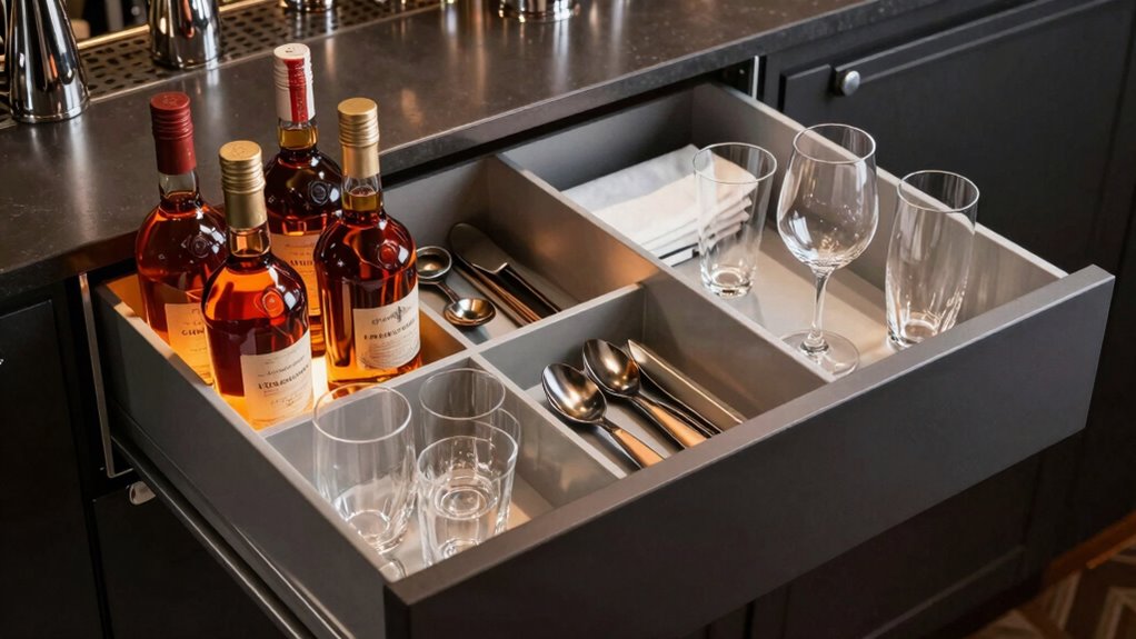 organized accessible bar storage