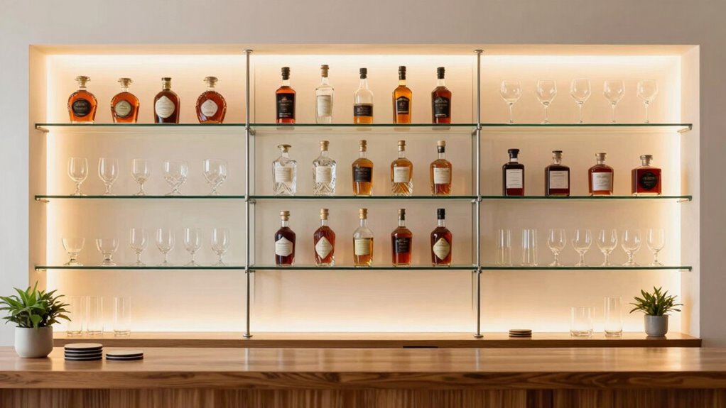 organized back bar display