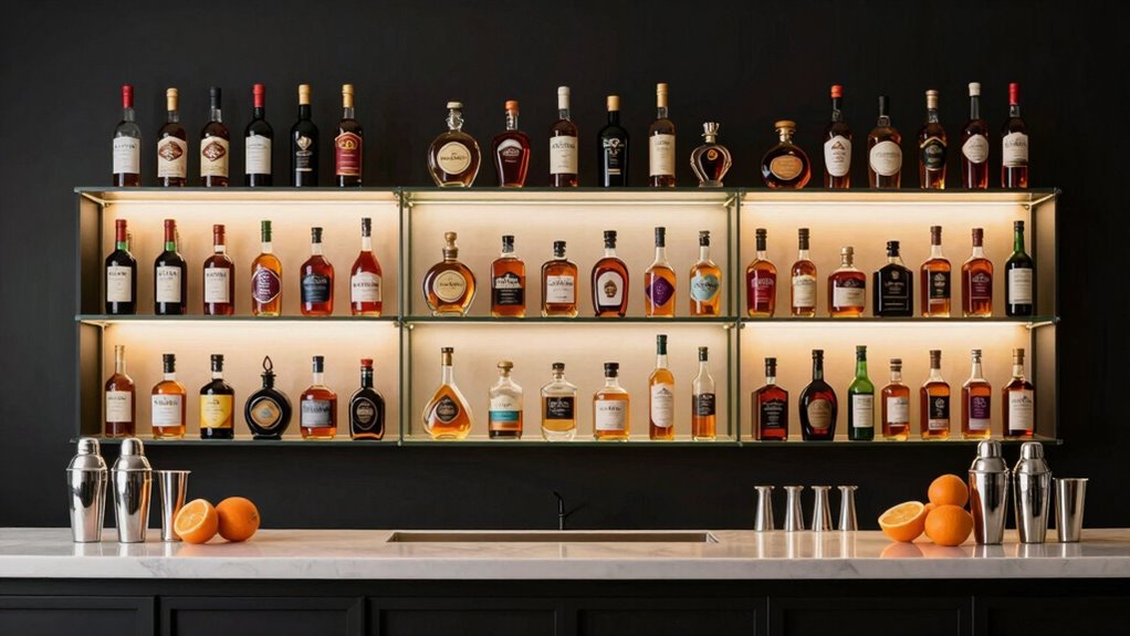 organized stylish bar display