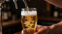 pour slowly minimize foam