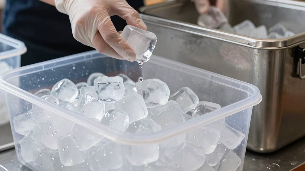 proper ice storage handling