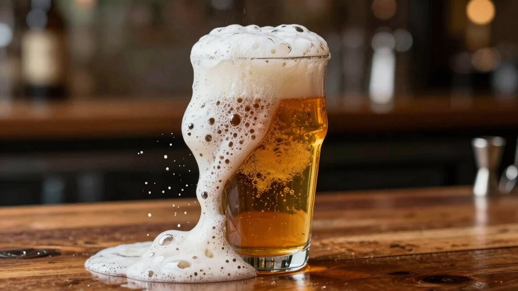 reduce foam during pouring