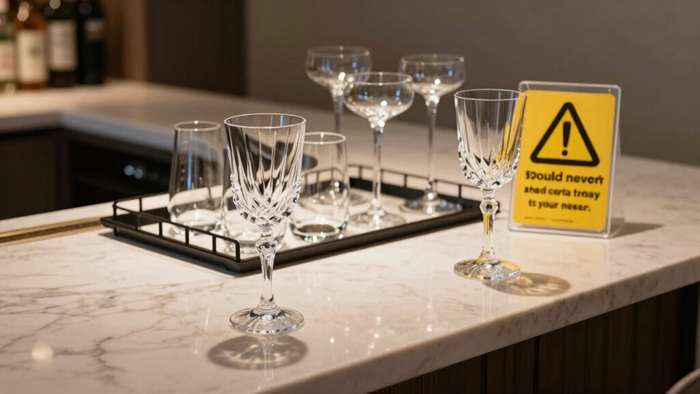 safe organized home bar setup