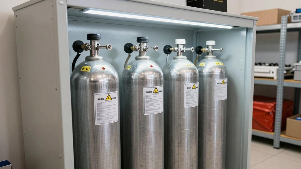 securely store co2 tanks