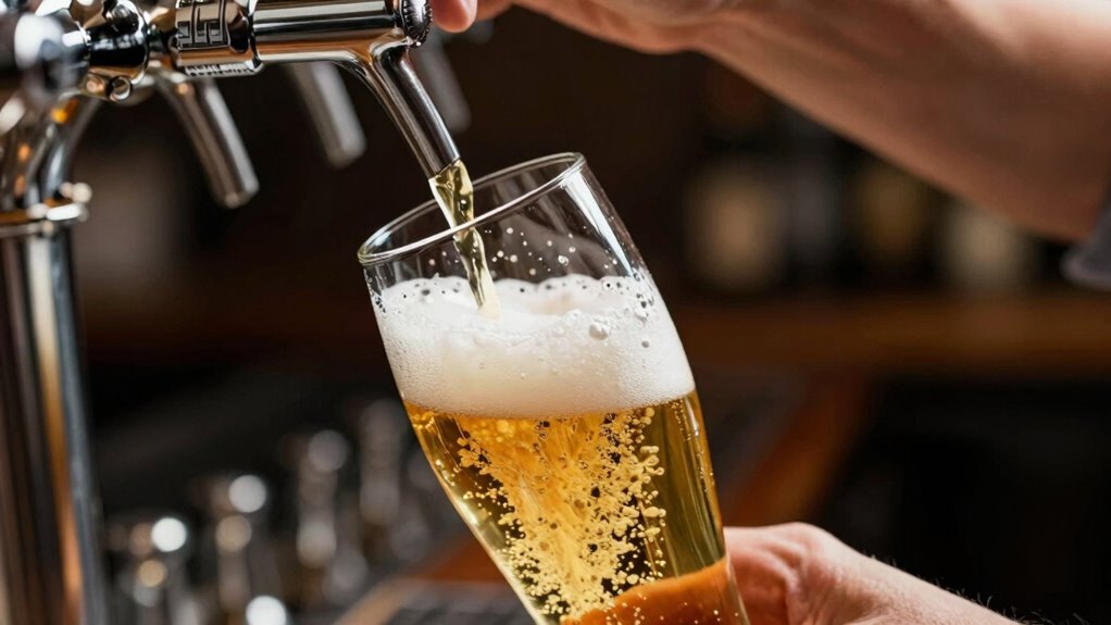 smooth gentle beer pouring technique