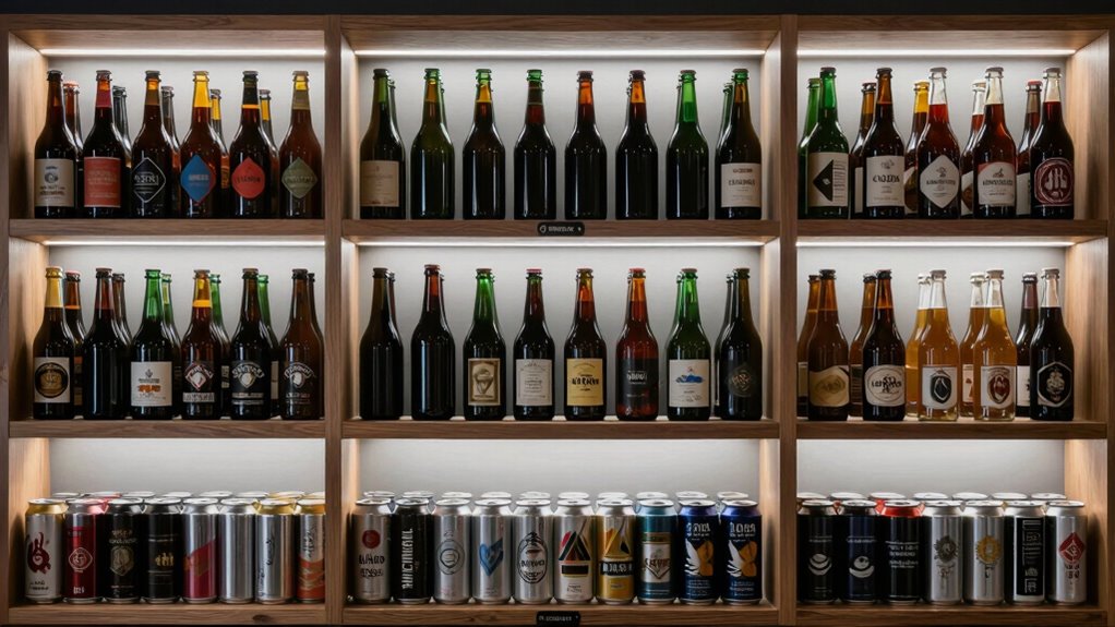 store bottles upright cool cans