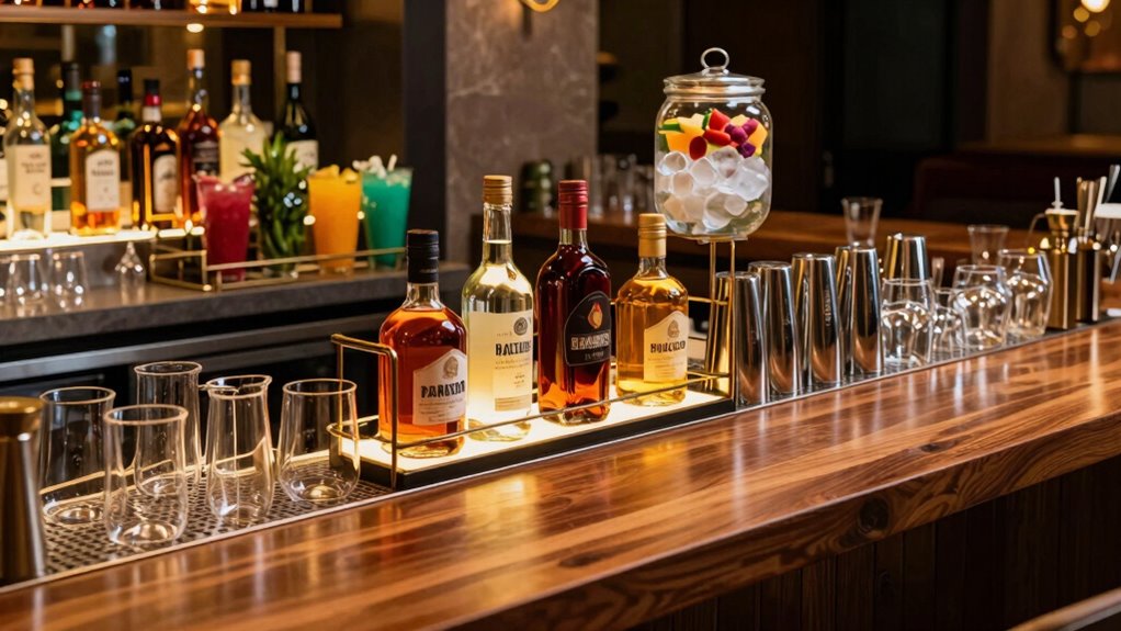 strategic organized bar setup