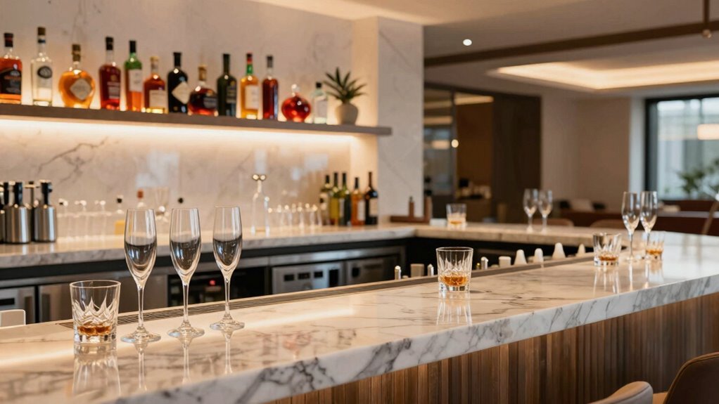 stylish organized bar setup