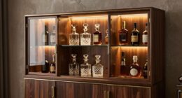top back bar cabinets