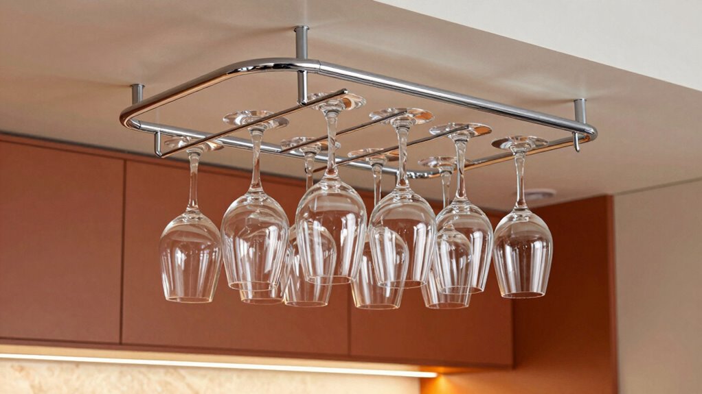 top ceiling mounted stemware racks