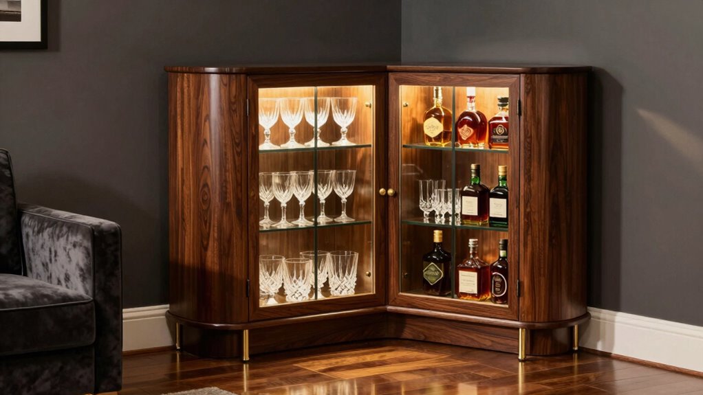 top corner bar cabinet options