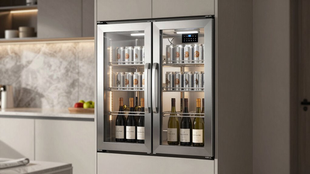 top dual zone beverage fridges
