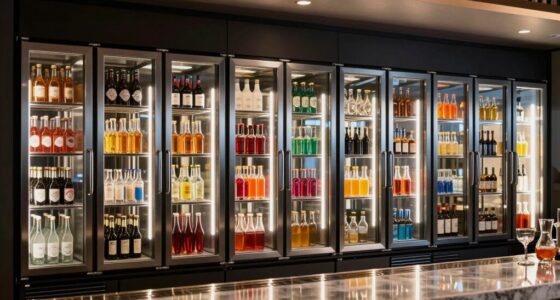 top glass door bar fridges