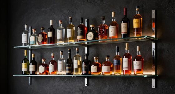 top wall mounted liquor shelves