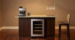 triangular home bar layout