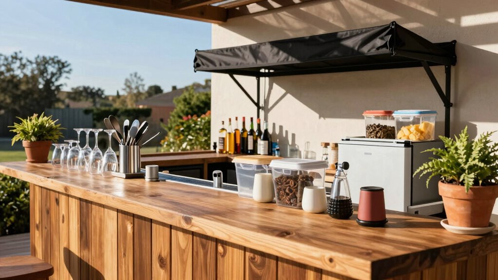weatherproof outdoor bar essentials